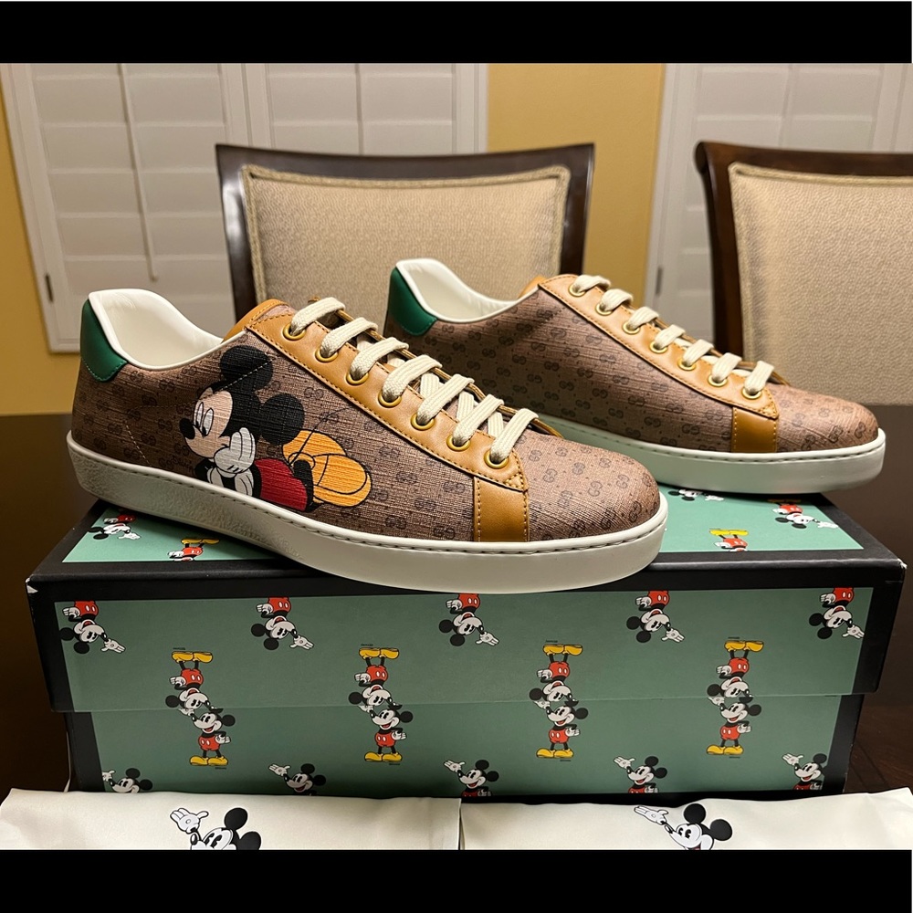 New Gucci Ace x Disney Mickey Mouse GG  Logo Sneaker Shoes Size UK 9.5 / US 10 - Picture 2 of 16